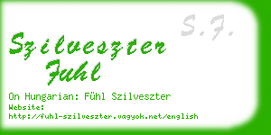 szilveszter fuhl business card