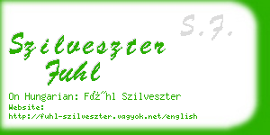 szilveszter fuhl business card